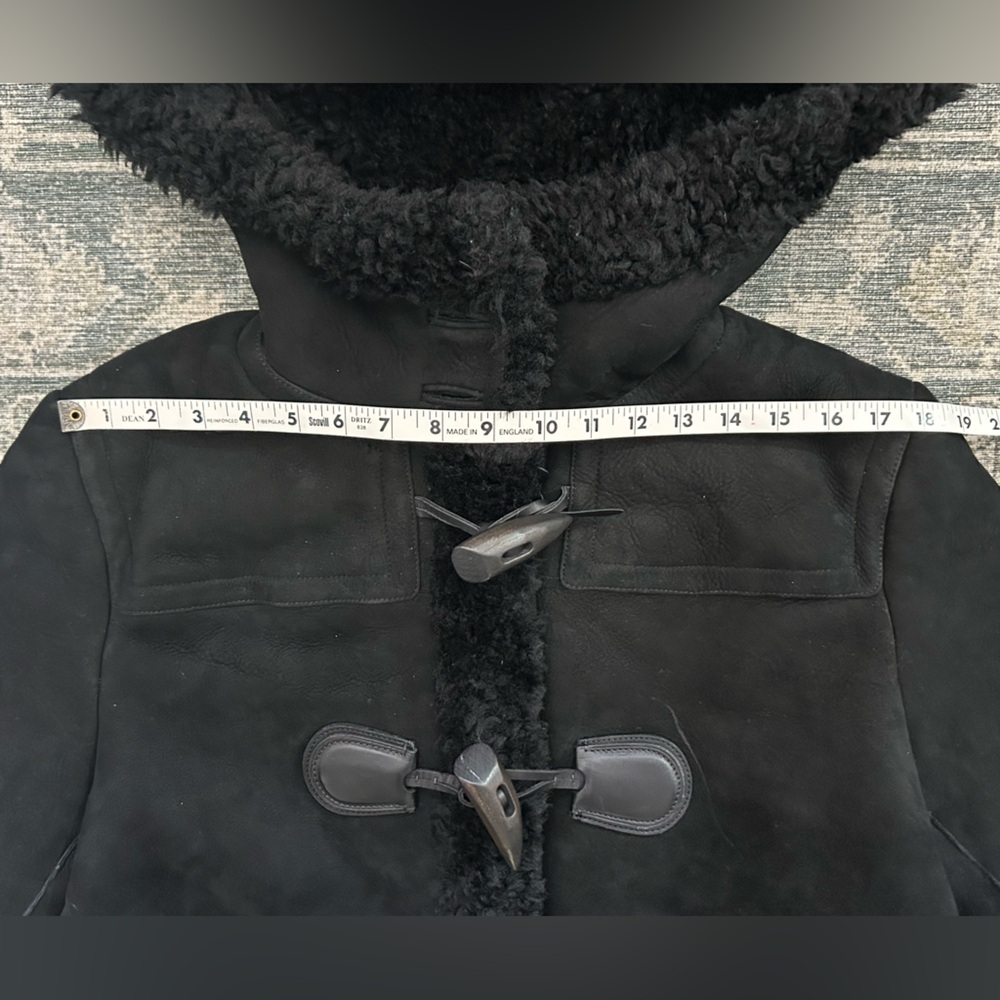 Coach Fall 2015 RTW Shearling Sheepskin & Leather Hooded Duffle Coat Large Flaw - Picture 10 of 16